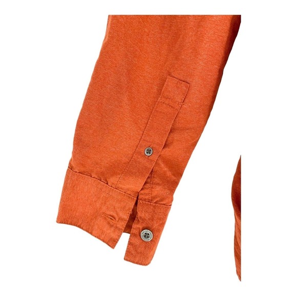 Wrangler Outdoor Mens 2X Long Sleeve Button Down Stash Zip‎ Pocket Burnt Orange - Picture 8 of 10